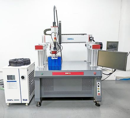 Goede prijs 1000W Spot Lasmachine Gantry Automatische Continuous Lithium Ion Battery Fiber Laser Lasmachine online