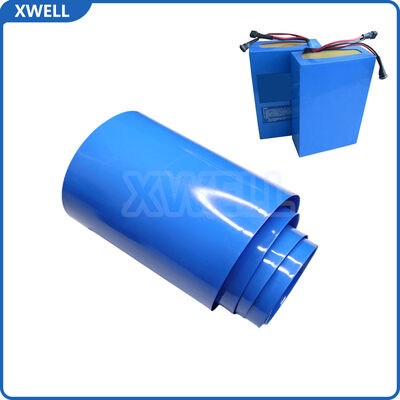 Goede prijs Blauw gekoppelde PE-warmte-krimpbuis 50 mm Vlakke breedte 100 m Roll voor 21700 26650 Batteriecellen Isolatiehuls 120°C online
